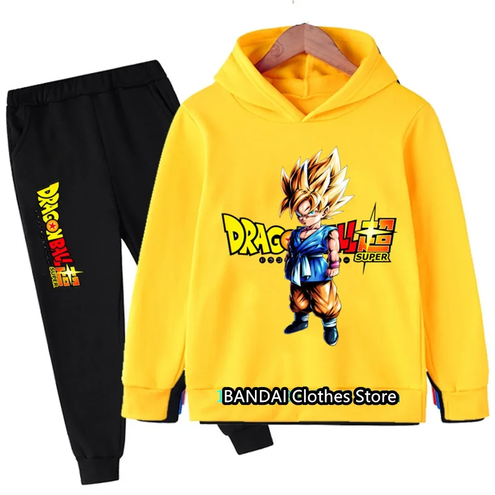 New Boys Girls Clothes Dragonball Hoodie Set Kids 2pcs Spring Autumn Toddler Girls Cartoon Hooded +pants Tracksuit Goku Clothing