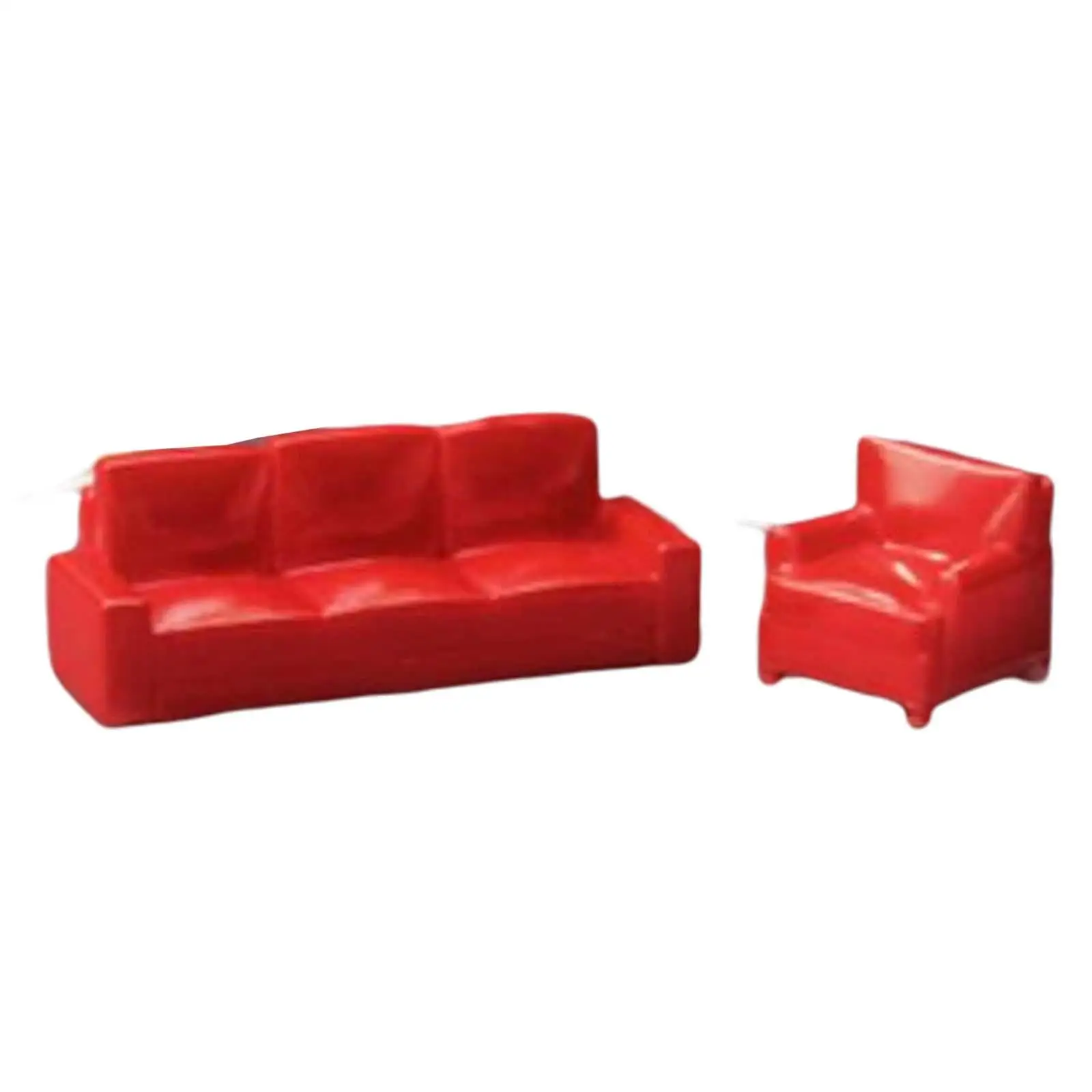 2Pcs Dollhouse Sofa Pretend Play Miniature Furniture for 1/64 Dollhouse