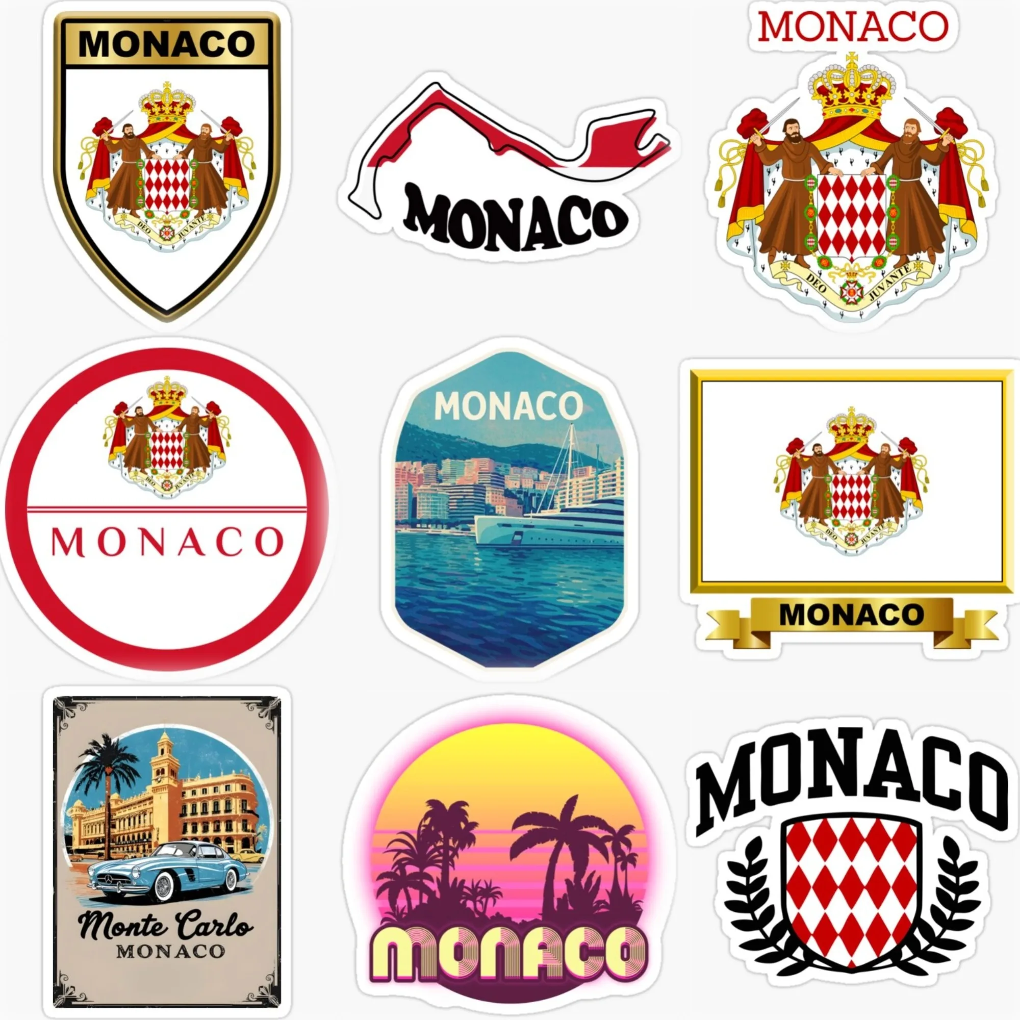 

Monaco Flag Emblem Creative Personalized Car Stickers for Car Truck Van Bicycle Motorcycle Helmet Wall Decal Customizable Size