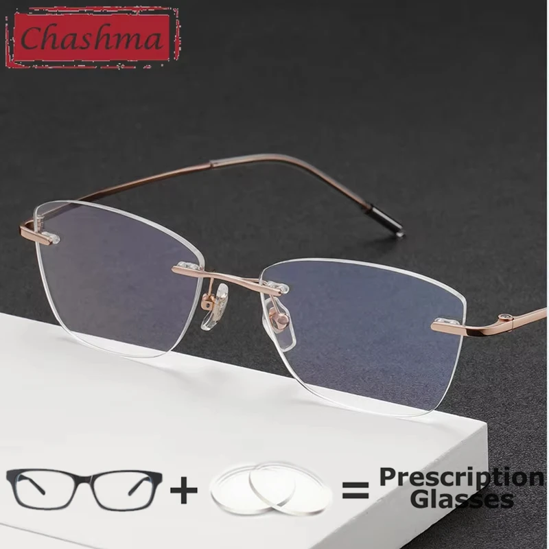 

Women Rimless Myopia Glasses Men Multifocal Eyeglasses Optical Prescription Recipe Lenses Reading Glasses Anti Reflective Lens