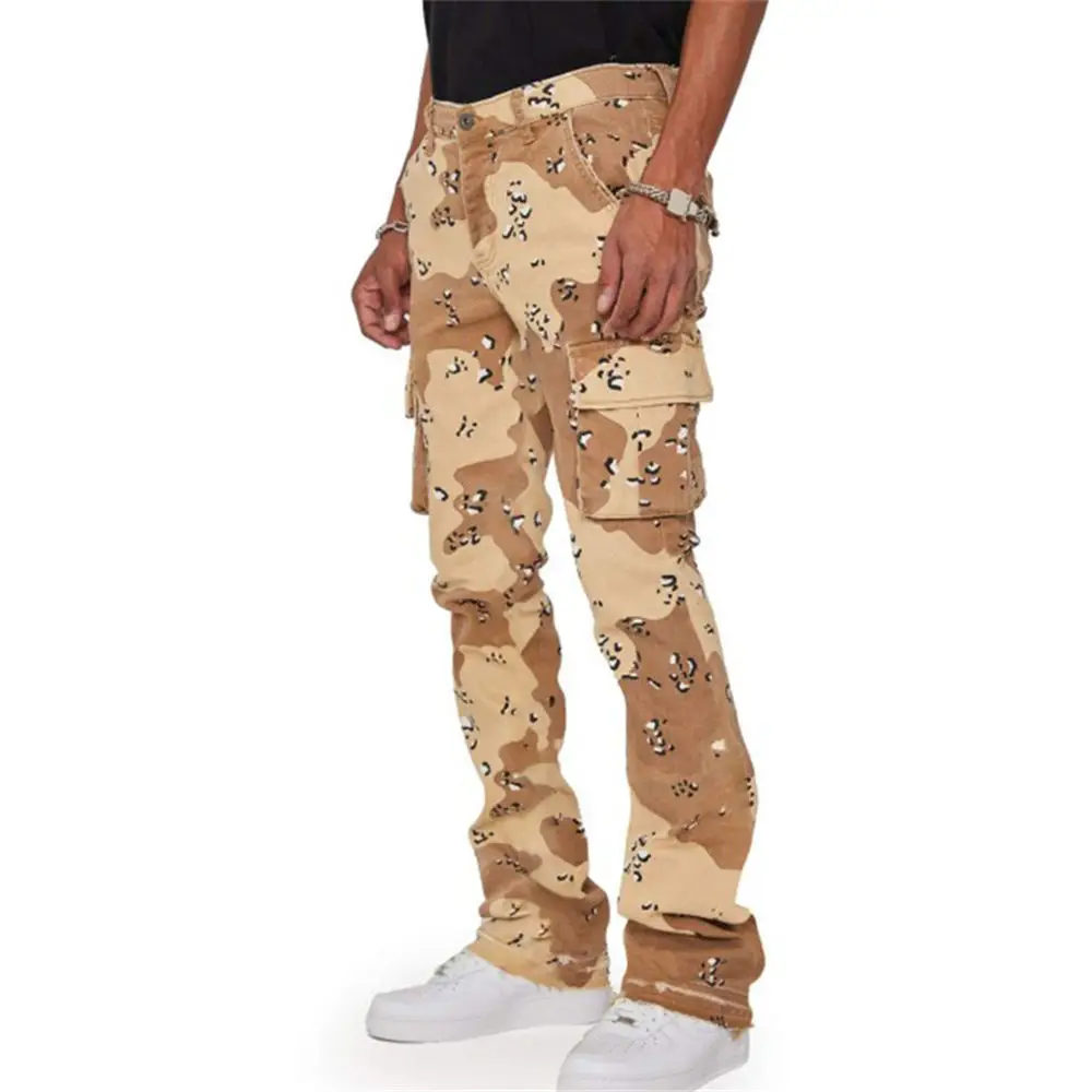 2023 Camo Cargo Pants Large Size 3XL Straight Trousers Camouflage Print Large Pockets Streetwear Popular Bottoms