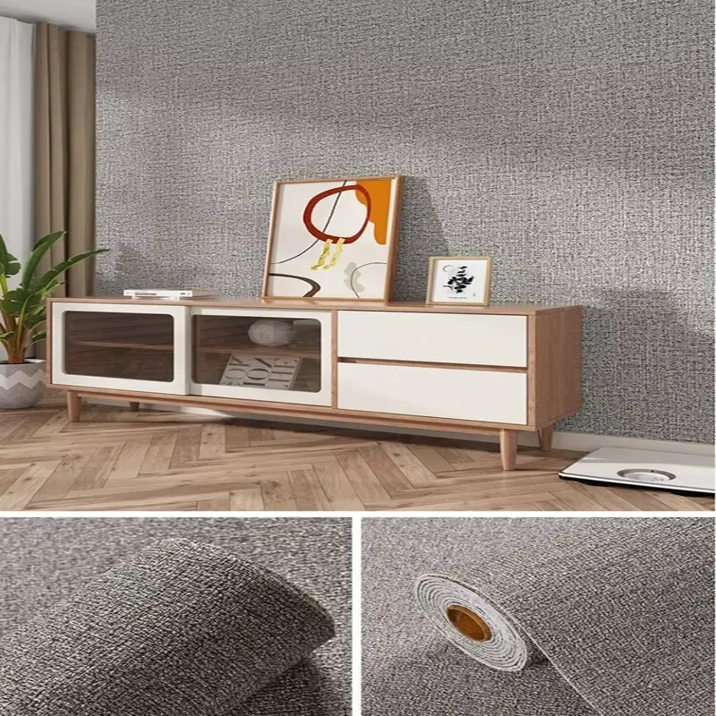 50cmX2.8/10m Linnen 3D Schuim zelfklevend PVC Effen Kleur Verdikte Waterdichte Achtergrond Muur Renovatie behang Muurstickers