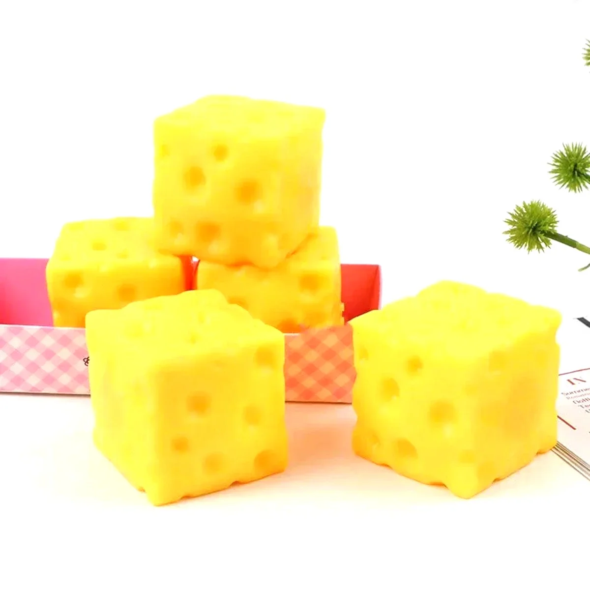 

Squishy Square Cheese Squeeze Toys Slow Rebound Push Stress Relief Sensory Toy Soft Butter Cheese Fidget Toy Christmas Present