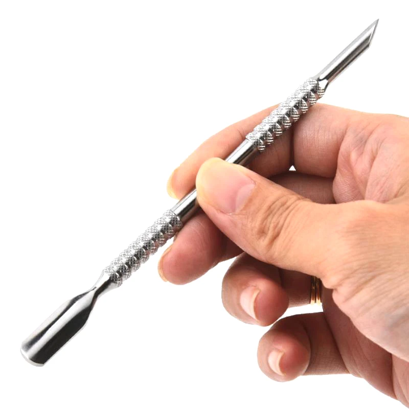Spingipelle per cuticole in acciaio inossidabile a forma di doppia faccia a doppia estremità sollevatore per unghie incarnite trimmer strumenti per la cura delle unghie