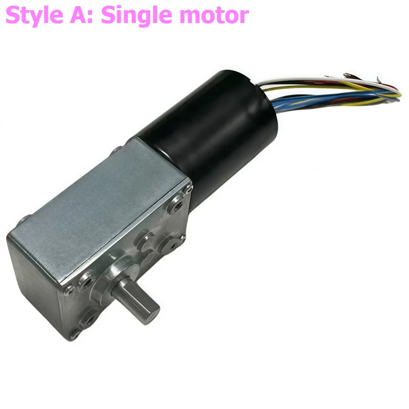 5840-3650 DC Brushless Turbine Worm Gear Reducer Motor 12V 24V Brushless Motor with Self-locking Brake Belt Speed Controller