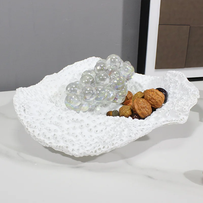 Simple and modern creative coral fruit basin fashion home model room villa dining table soft decoration handicraft ornament
