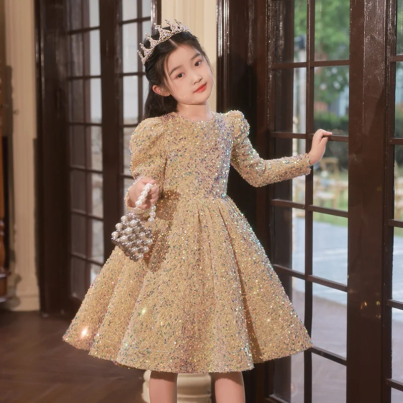 

Girls birthday party dress high-end princess dress little girl host performance dress children's evening dress piano performance