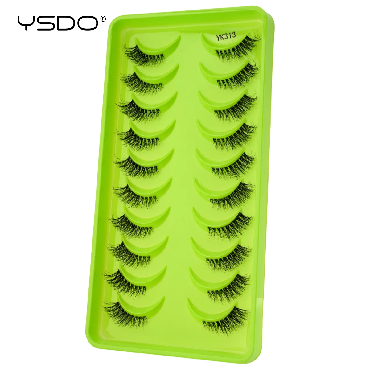 YSDO نصف رموش فو ثلاثية الأبعاد المنك جلدة الطبيعية طويلة نصف الرموش الصناعية لينة رقيق القط رمش تمديد ماكياج أداة