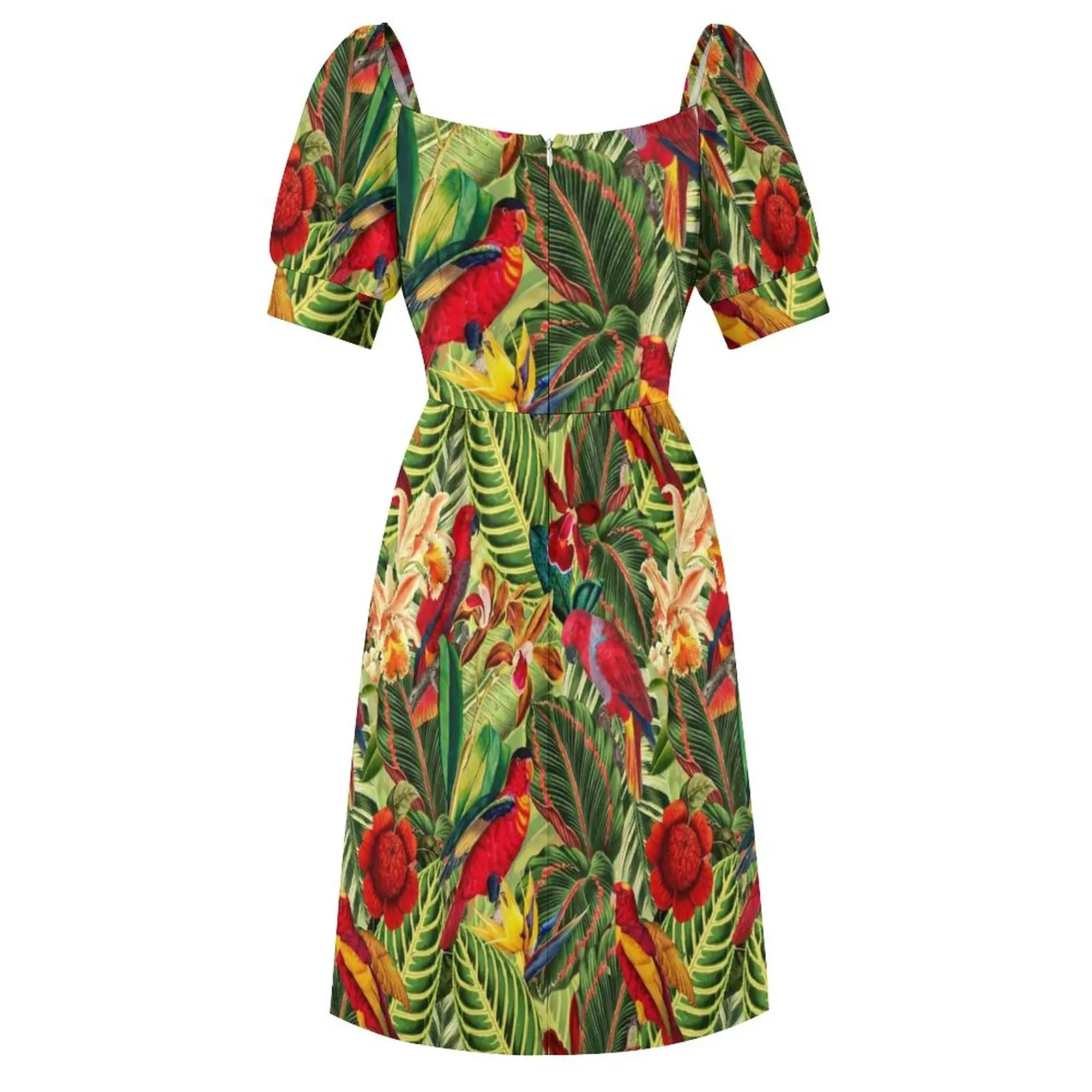 Vintage Tropical Bird Jungle Garden abito senza maniche abito sexy abito lungo donna