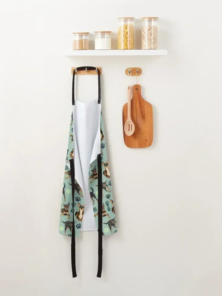 Kelpie الأسترالية - مريلة لطيفة على شكل كلب أسمر وأسود بنمط توضيحي للرجال للمطبخ للفتيات والمطبخ للنساء