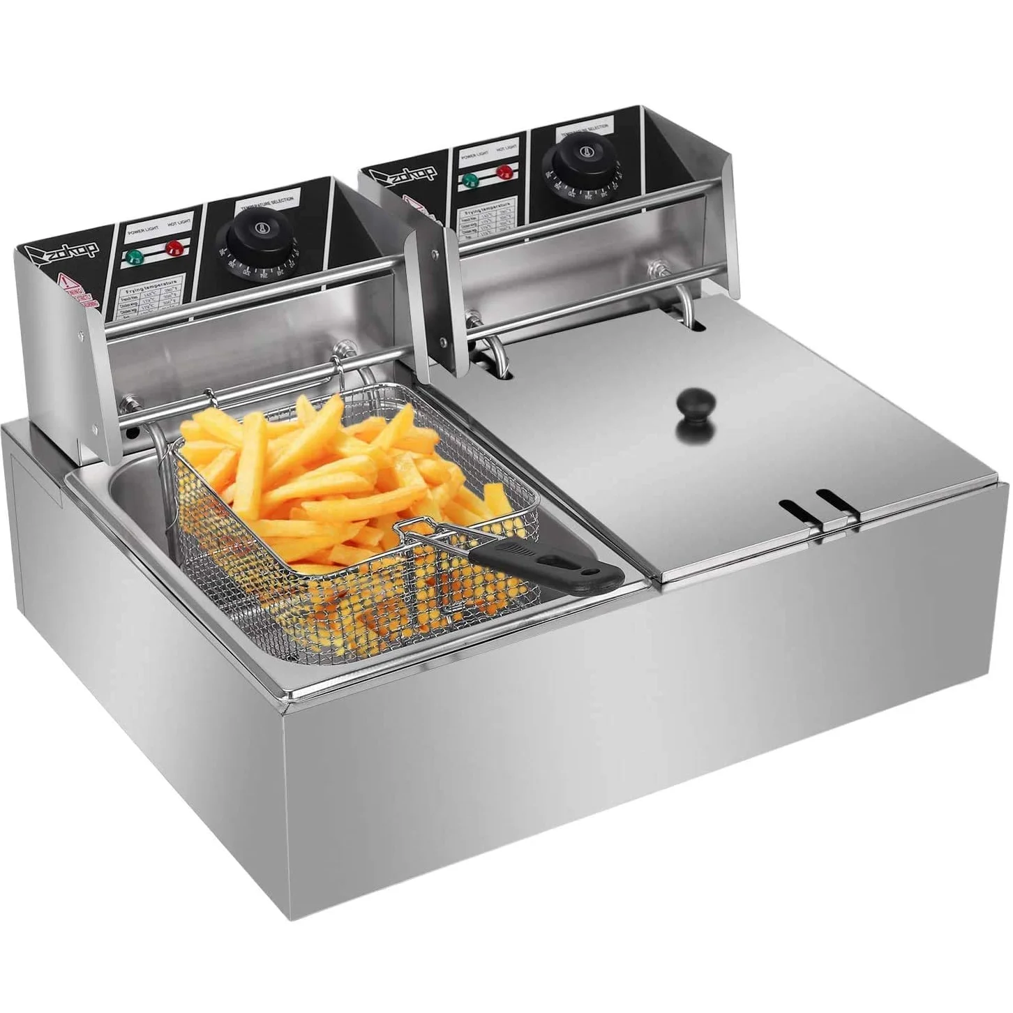 fries 5000W Commercial Deep Fryer 12L Electric Dual Tank Deep Fryer For fast food restaurants Waffle Maker