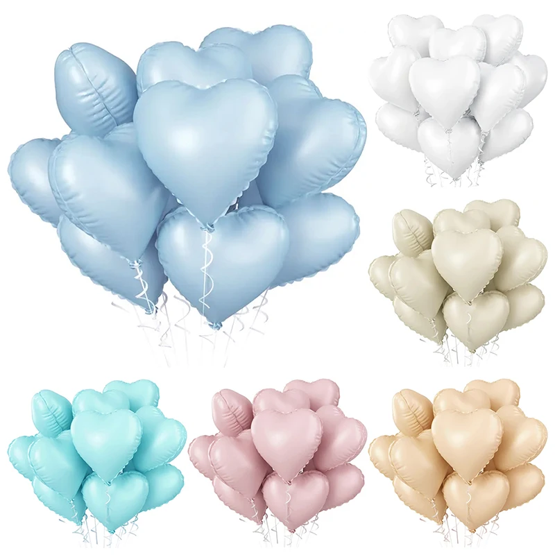 5/10pcs 18inch Love Heart Foil Balloons Anniversary Birthday Party Wedding Decorations Blue Pink White Cream Heart Balloon