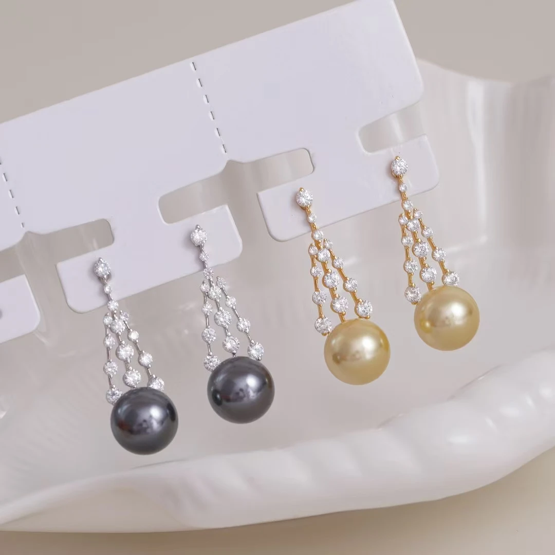 Wholesale Gorgeous 925 Sterling Silver Earrings Base Findings Mountings Jewelry Mounts Fittings Accessories for 11-12mm Pearls