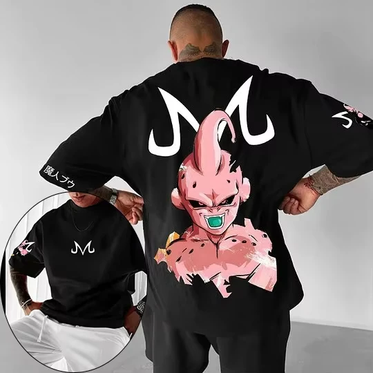 2026 New Dragon Ball Japanese Anime Majin Buu Printed T-Shirt Men's and Women's New Summer Fashion Breathable T-Shirt Men's Tops