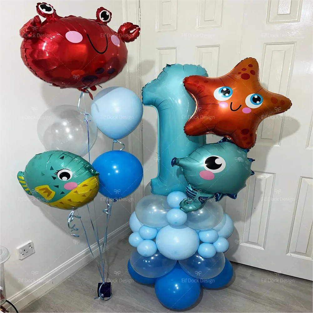Unter dem Meer Themen Party Meer Tier Ballon Kugelfisch Seestern Minnow Krabbe Ballon Geburtstag Party Dekoration Luftballons Geschenke
