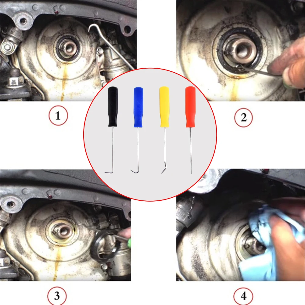 4Pcs/set Car Auto Vehicle Oil Seal Screwdrivers Set Car O-Ring Seal Gasket Puller Remover Pick Hooks Tools Car Remover Tools Kit