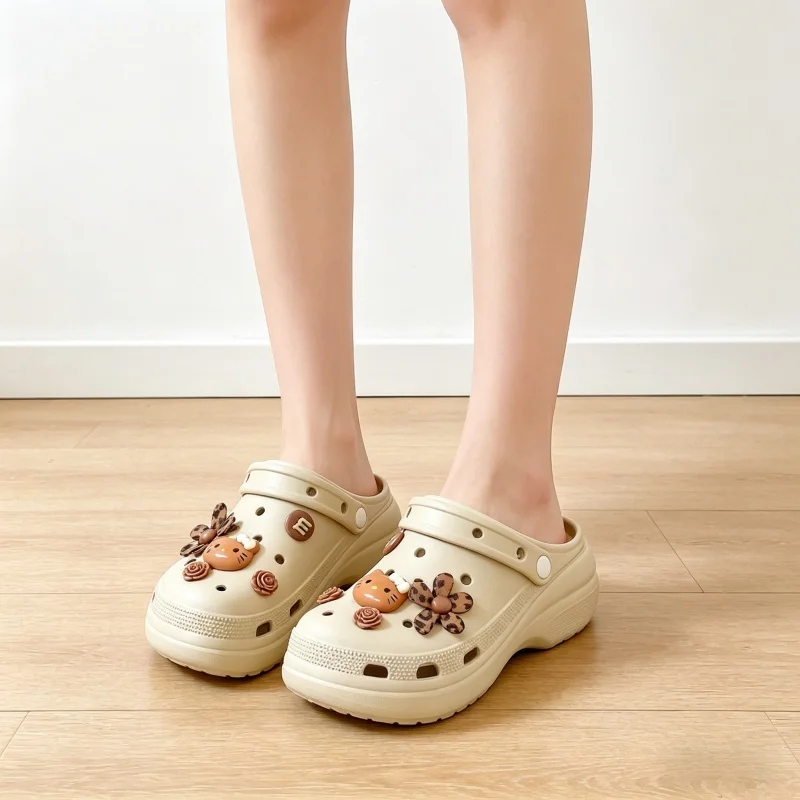 10PCS Kawaii Hello Kitty Leopard Flower Rose Shoes Charms Set Cute Shoe Decorations for Clogs Sandals Girls Party Gifts Favors ﻿ - view 6