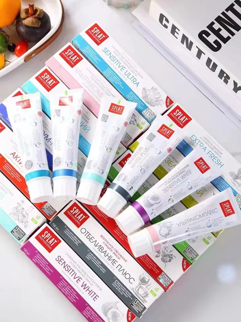 Russian PLAT Low-Foam Toothpaste - Effectively Whitens & Removes Smoke Stains, Freshens Breath & Strengthens Teeth Solidly
