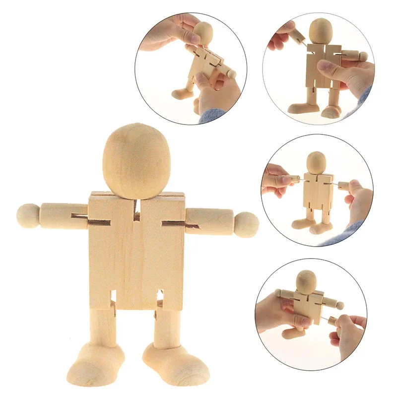 Wooden Doll Educational Toys Ornaments Figurines Rotatable Joint Model Mannequin Artist Miniatures Wooden Decoration Home Decor