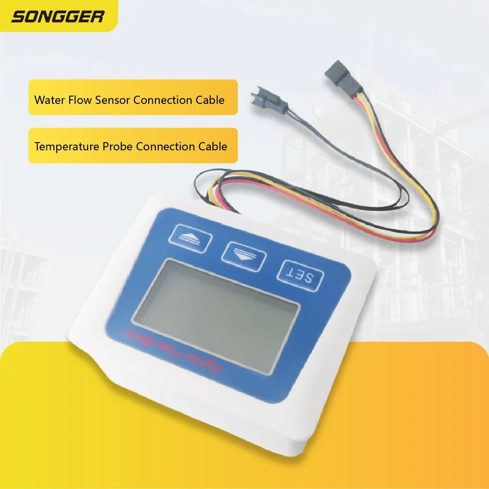 LCD-S2 High Accuracy Digital Flow Meter Brass Water Flow Sensor G1/2 1 Inch Smart Electronic Meter with LCD Temperature Display