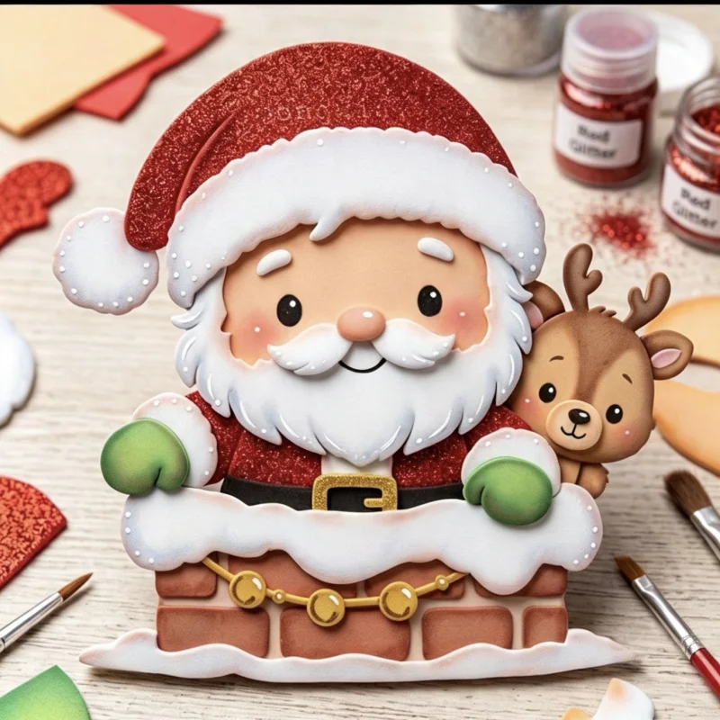 Christmas Deer Santa Claus Metal Cutting Dies for DIY Scrapbooking Paper Cards Embossing Handmade Craft Decoration
