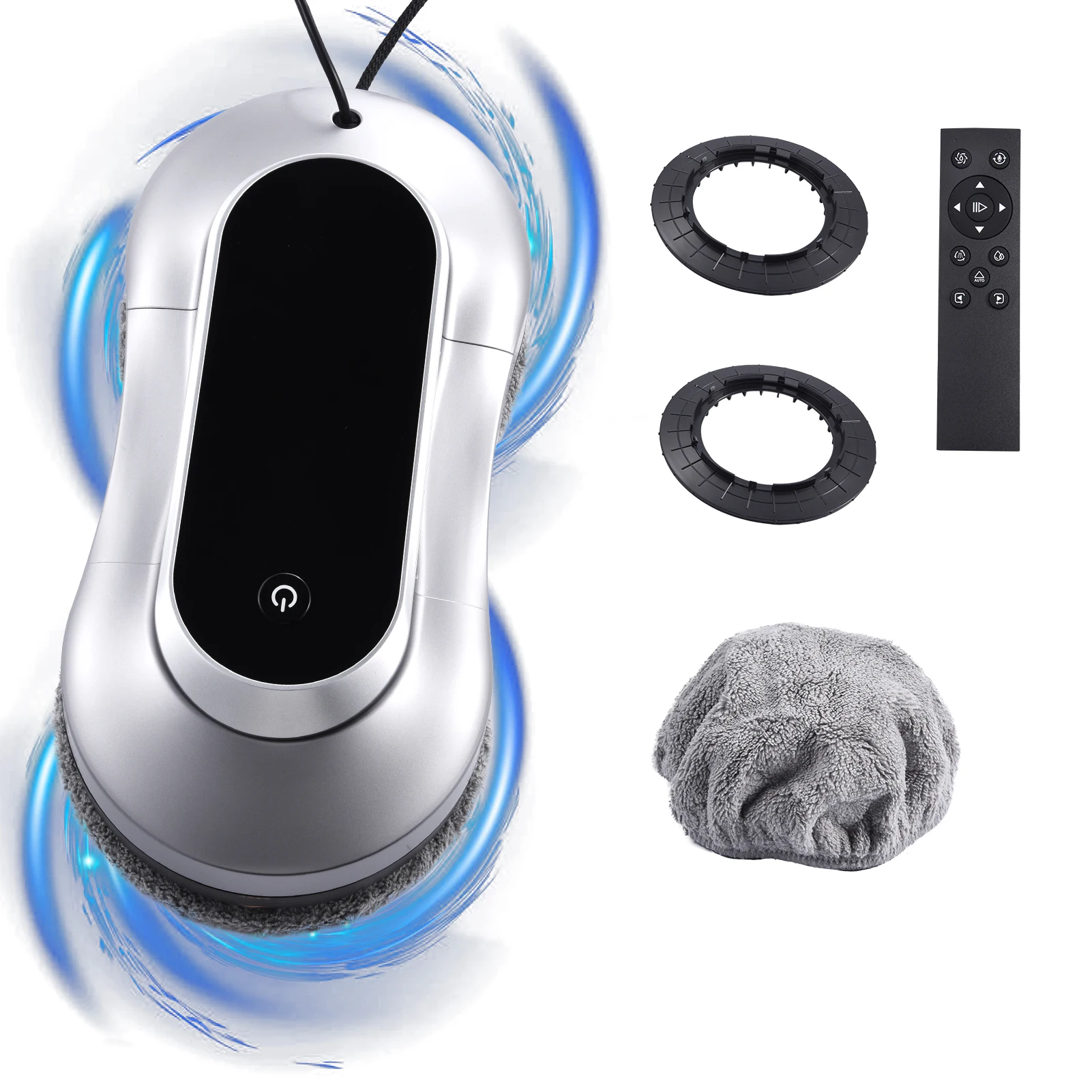 

Window Cleaning Robot Four-Way Robotic Window Washer Ultrasonic Water Spray, Wall Cleaner Robot, Window Cleaning Machine for Tiles