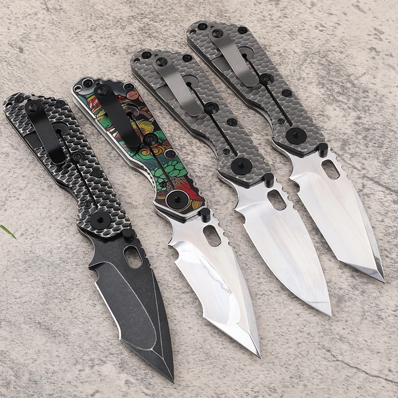 Folding EDC Knife D2 Steel Blade Titanium Alloy Handle Portable Camping Outdoor Survival Fishing Fruit Collection