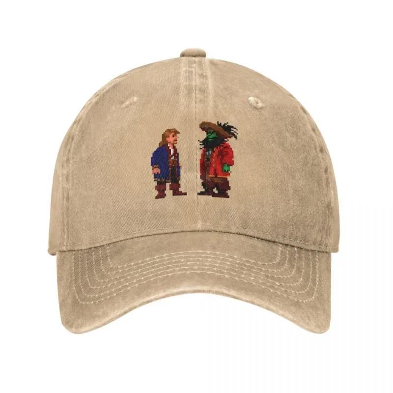 Vintage Guybrush LeChuck Monkey Island Baseball Cap Unisex Distressed Denim Snapback Game Outdoor Running Golf Adjustable Hats