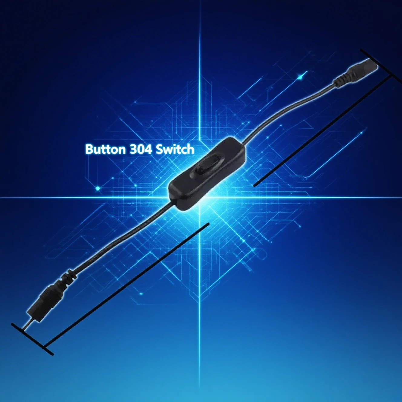 DC Power Plug Switch Female to Male Switch Extension Cable 30cm For LED Strip Light 5.5 x 2.1 mm Power Cable Connector On-Off