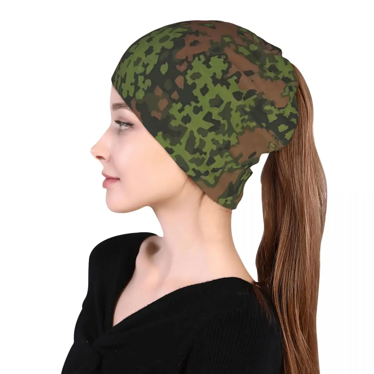 Splintertarn German WW2 Camouflage Army Military Camo Bandana Neck Cover Wrap Mask Scarf Headband Beanies Hat for Men Women view 5