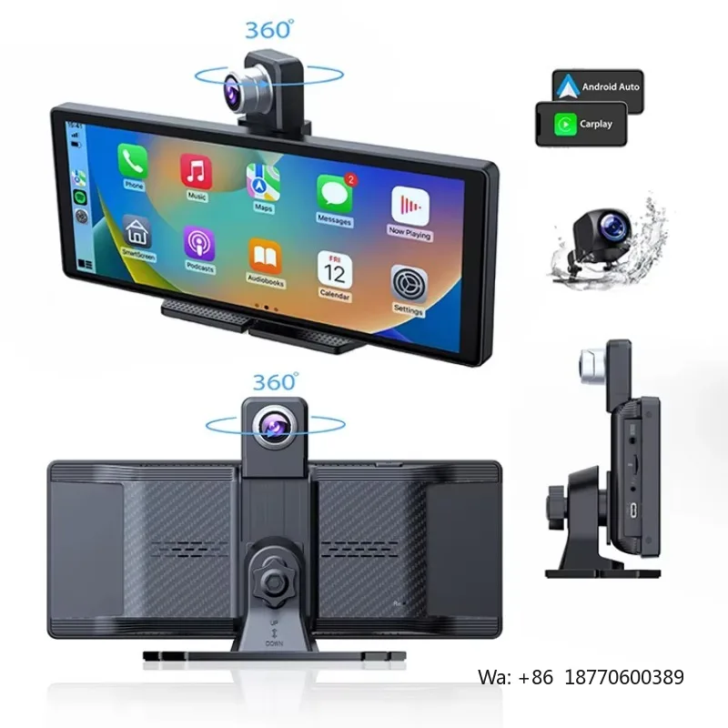 

Hot 4K Dashboard Camera 10.26" Wireless Carplay Android Auto Dual Lens WIFI AHD Support AUX Dash Cam Stereo Function TV