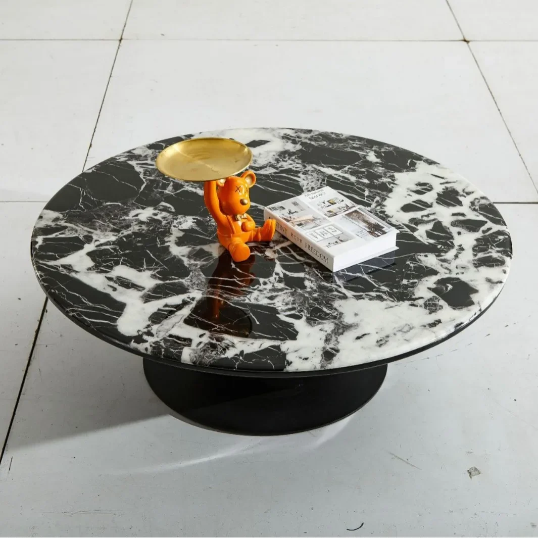 Italian minimalist living room household flying saucer suspended coffee table microcrystalline stone marble round advanced coffe