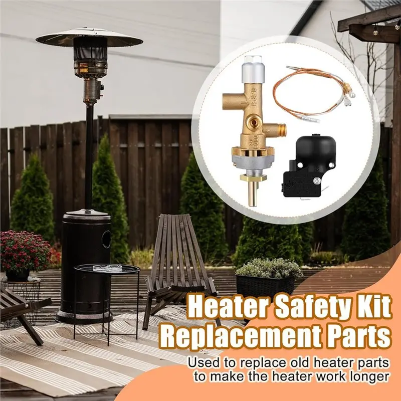 For Outdoor Fire Pit Replacement Parts 2 Set For Patio Heater Control Safety Valve Thermocouple Tilt Switch-AT36
