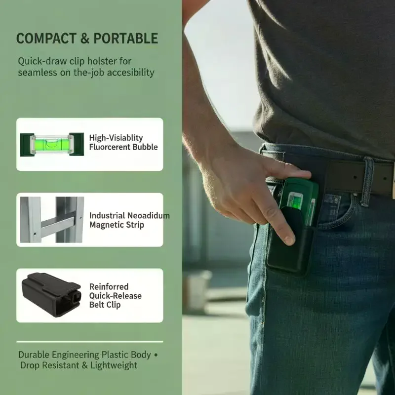 Portable Strong Magnetic Mini Spirit: Level Building Plumbing Electrical Installation Buckle Accessory