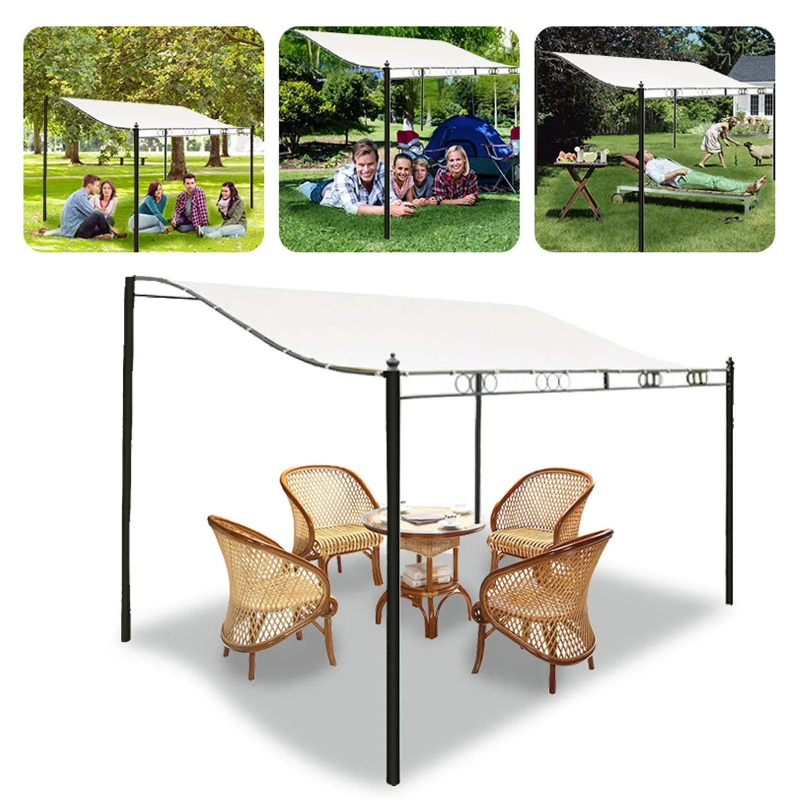

Canopy Replacement Top Oxford Cloth Canopy Roof Replacement Beige Awning Canopy Top Cloth