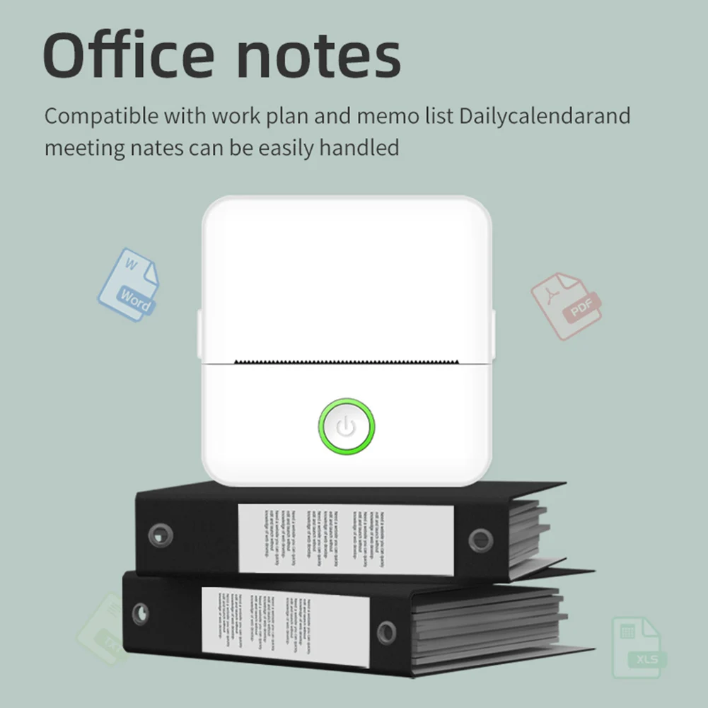 طابعة حرارية محمولة 800 مللي أمبير في الساعة طابعة صغيرة متوافقة مع بلوتوث مع كابل USB طابعة جيب ذكية صغيرة طابعة ورقية بدون حبر #2