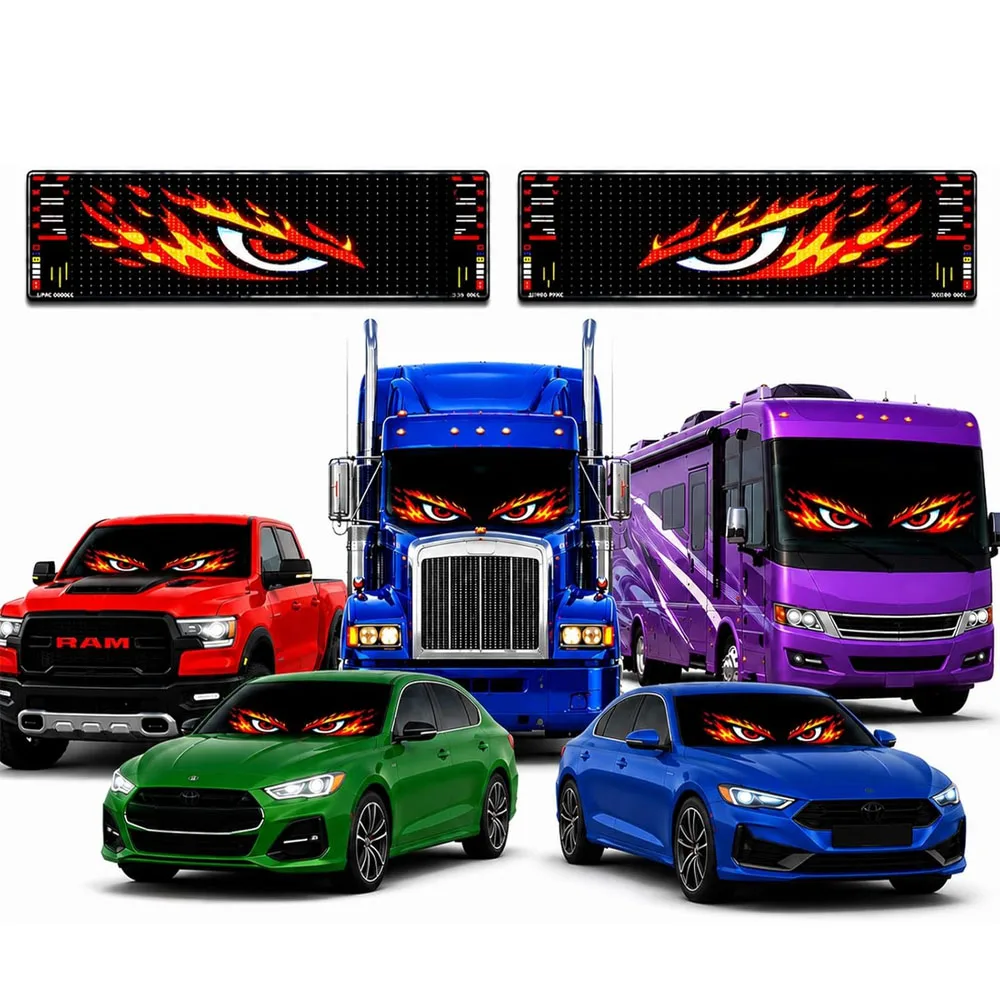 Devil Eyes Light for Windshield – Dual Screen Sync,LED Eyes for Cars/Trucks/SUVs/RV, App Controlled Animated Windshield LED