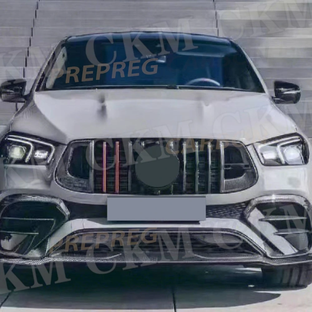 

Carbon Fiber Bumper Cover for Benz GLE Class W167 GLE63 AMG SUV 2021-2023 FRP Material Front Bumper Lip Chin Spoiler