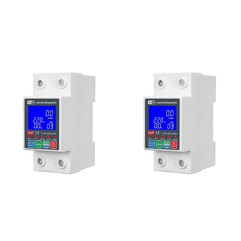 ABVO-2X NOWY WTDZW-63A/N Inteligentny wyłącznik fotowoltaiczny Tuya 220V Ochrona przed napięciem, prądem i upływem prądu Mcb Automatyczny wyłącznik 63A Wifi
