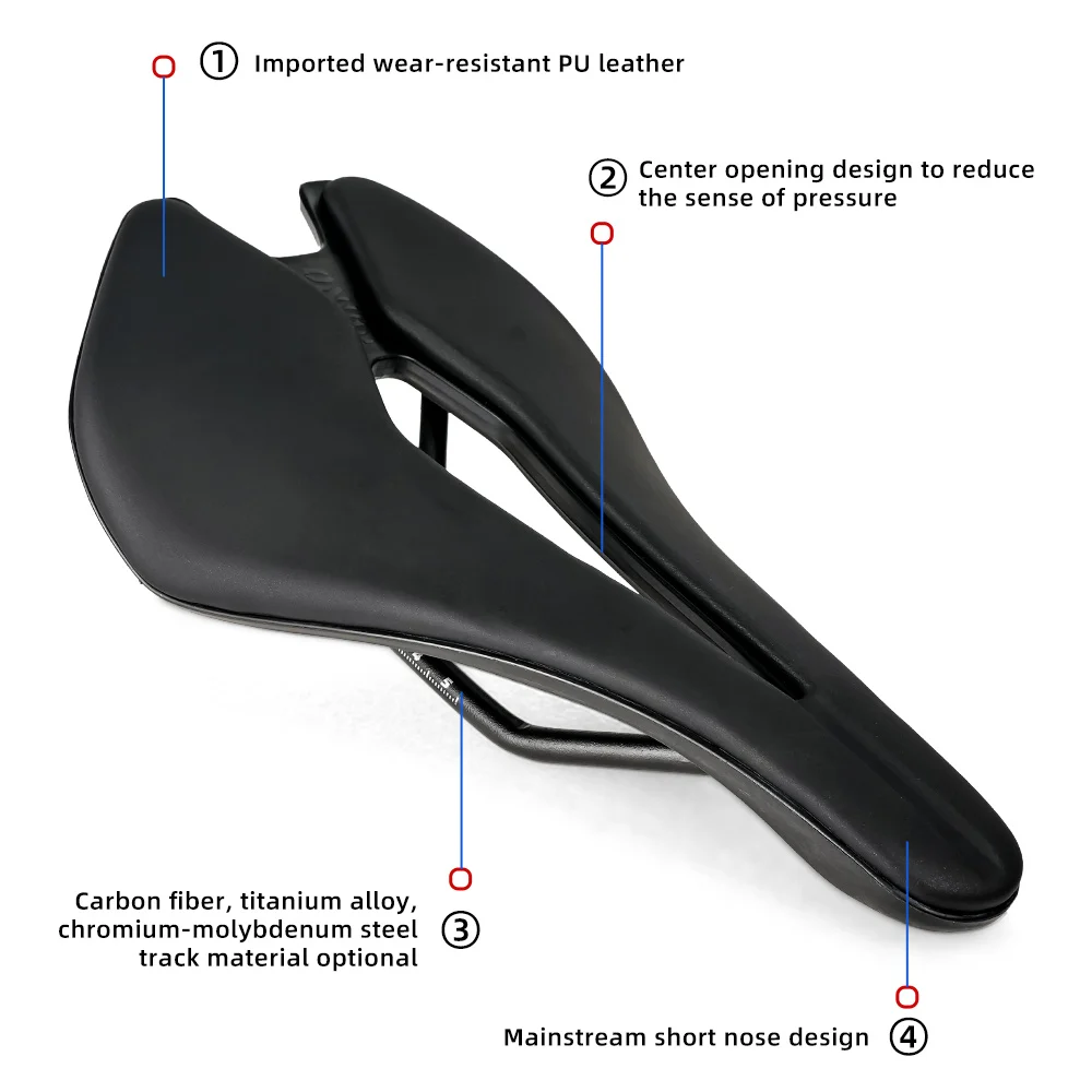 ONIRII Bicycle Saddle 142mm for MTB Road Bike 3D Printed Titanium Carbon Fiber Steel Hollow Comfortable Breathable Cycling Seat