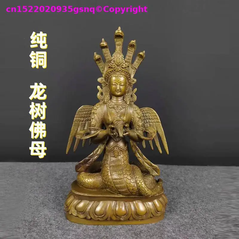 Vintage Decorative Statue figure of Buddha bronze Nagarjuna Bodhisattva buddha statue Buddhist monk offer sacrifices 27cm