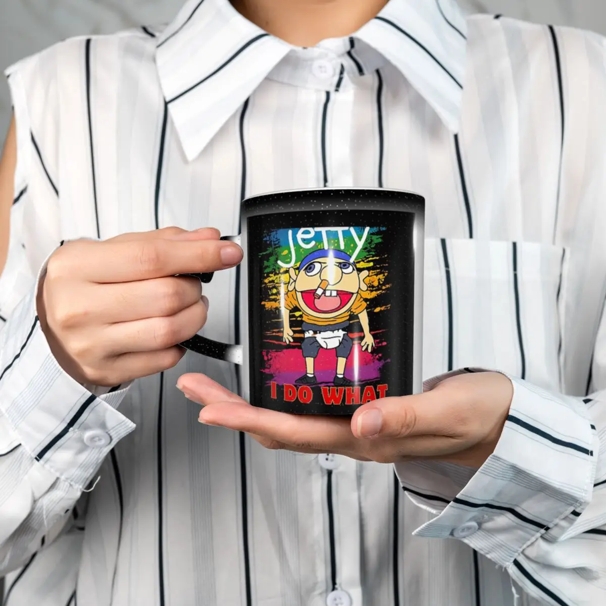 

SML Jeffy Mug Funny Ceramic Coffee Cups Tea Mugs Milk Cup Drinkware Gifts for Friends