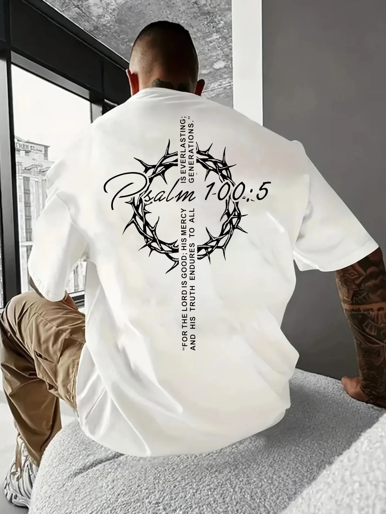 تاج الشوك نمط آية الكتاب المقدس، كل يوم، متعدد الاستخدامات، تي شيرت رجالي بأكمام قصيرة #1