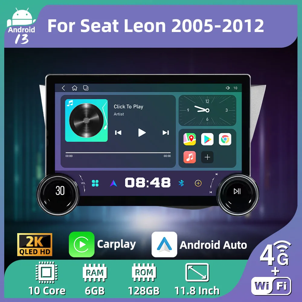 

Автомобильный мультимедийный плеер для Seat Leon 2 MK2 2005 - 2012 2 Din Android автомобильное радио стерео навигация GPS экран головное устройство Авторадио