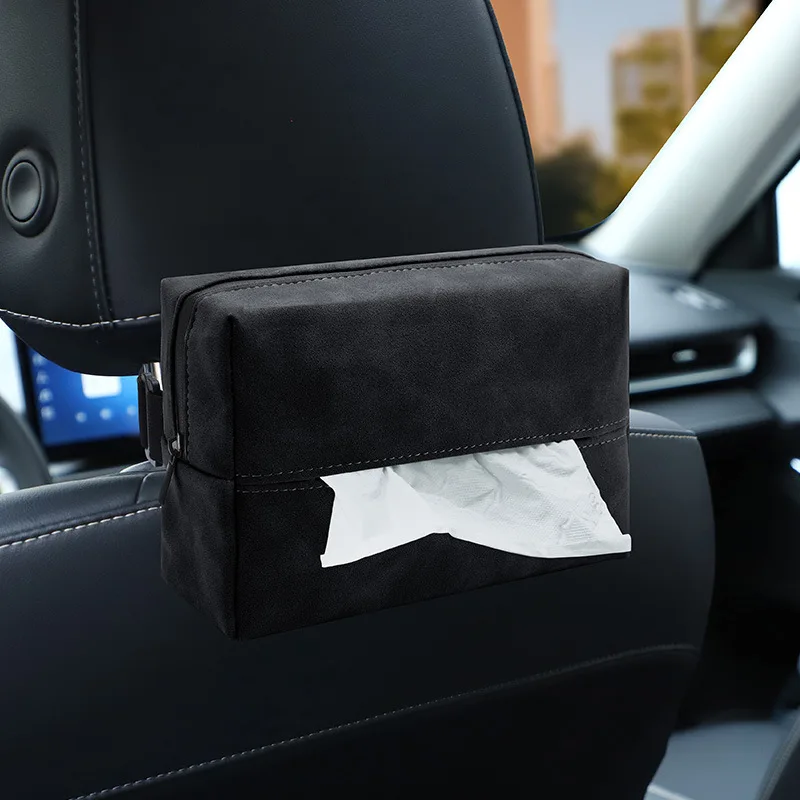 Fur Car Tissue Bag, Drawstring Paper Dag, Universal Car Mounted Tissue Box, Car Interior Supplies