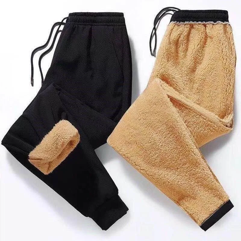 Calça esportiva confortável masculina, Monocromática, Velo, Grossa, Quente, Relaxada, Casual, Fashion, Plus Size, 8XL, Outono, Inverno, 2022