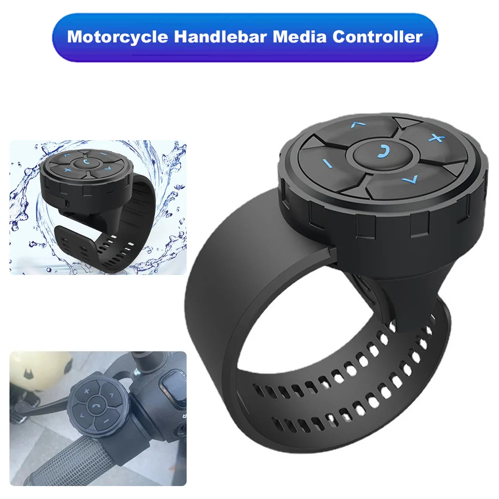 5 Key Wireless Remote Controller Button Helmet Earphone Motorcycle Handlebar Car Steering Wheel Control Media  for IOS Android