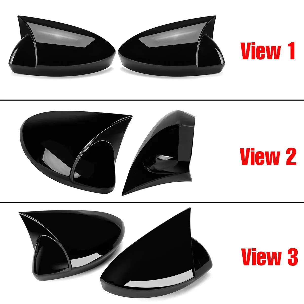 Glossy Black/Carbon Fiber Car Side Wing Rearview Mirror Cover Cap For Renault Megane 4 MK4 2016-2020 Bat Rear View Mirror Cover