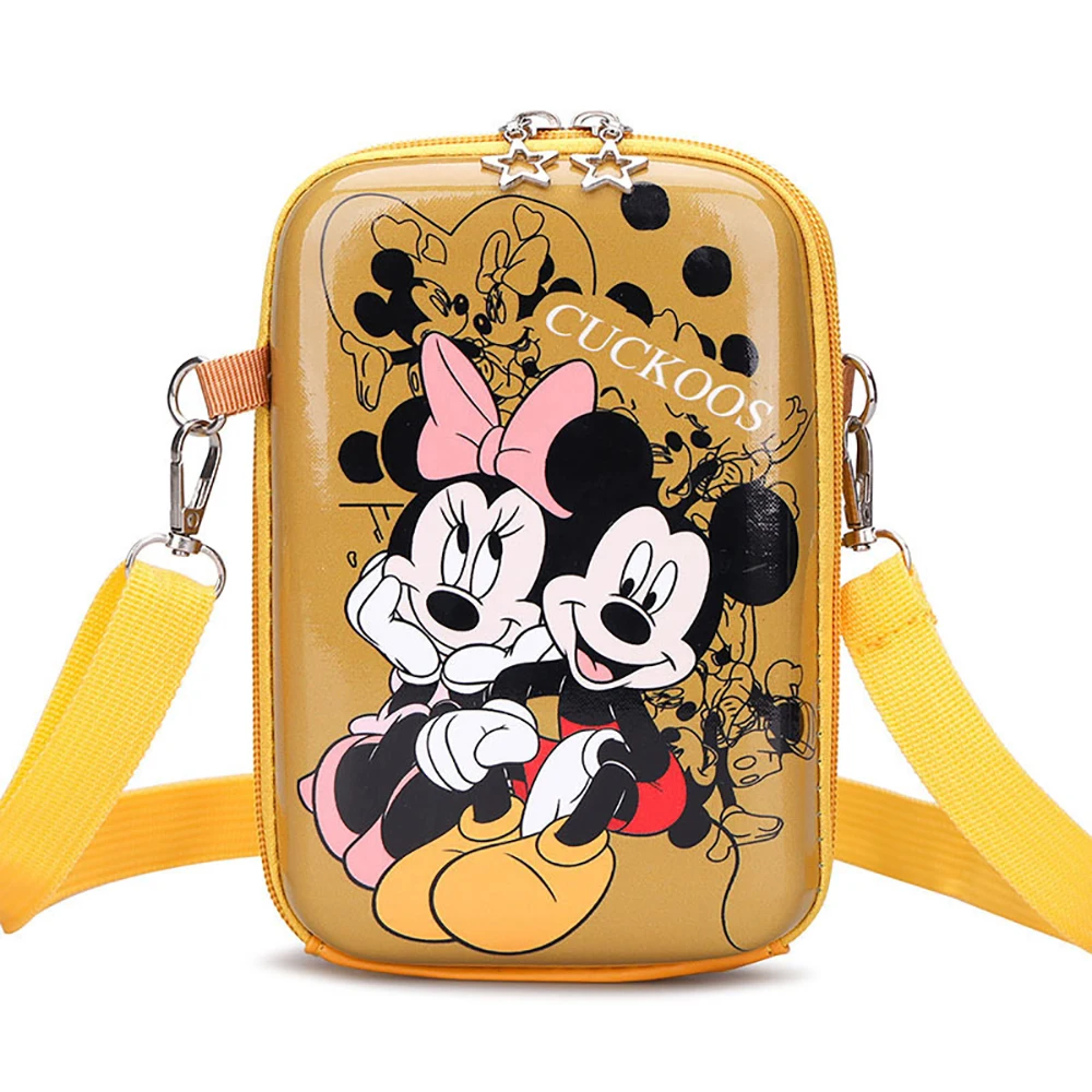 Mickey Minnie Disney Hard Shell Shoulder Bag Adjustable Storage Backpack Fashion Girl Birthday Gifts Coin Packs Children\'s Toys