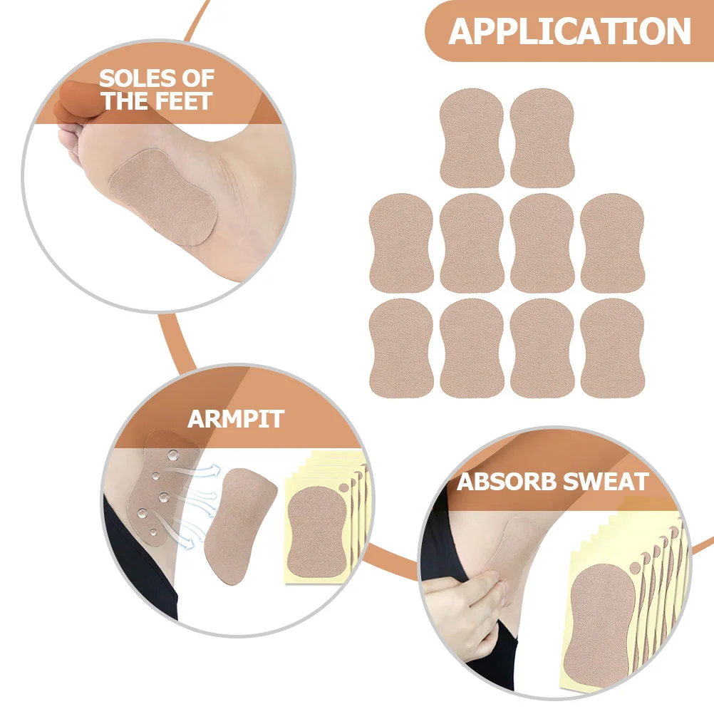 10Pcs Adult Armpit Sweat Pads Absorbent Underarm Stickers Summer Sweat Protection for Men Women Foot Pad for
